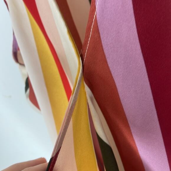 RACHEL ROY Label Line Multicolored Striped Criss Cross Front Sleeveless Blouse M - Picture 3 of 6